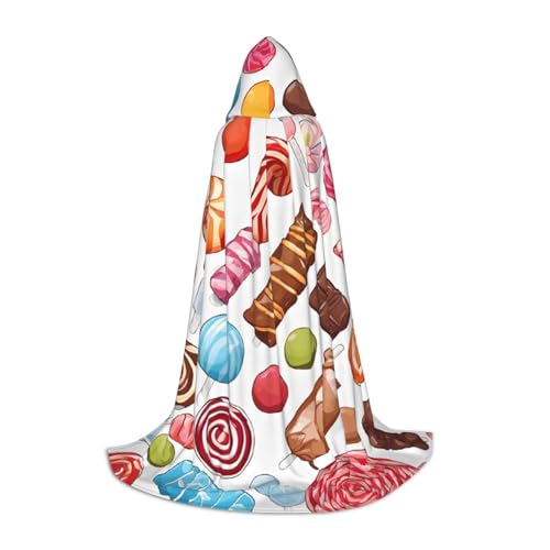 LHFIOHIRG Bunter süßer Lutscher-Cupcake-Donut-Umhang für Teenager, Halloween, Kapuzenumhang mit übergroßer Kapuze, für Cosplay-Kostümpartys LHFIOHIRG Bunter süßer Lutscher-Cupcake-Donut-Umhang für Teenager, Halloween, Kapuzenumhang mit übergroßer Kapuze, für Cosplay-Kostümpartys von LHFIOHIRG