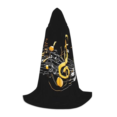 LHFIOHIRG Buntes Musiknoten-Halloween-Kapuzenumhang mit übergroßer Kapuze für Cosplay, Kostümpartys LHFIOHIRG Buntes Musiknoten-Halloween-Kapuzenumhang mit übergroßer Kapuze für Cosplay, Kostümpartys von LHFIOHIRG