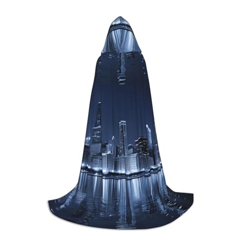 LHFIOHIRG Chicago Reflektierender Halloween-Kapuzenumhang mit übergroßer Kapuze für Cosplay-Kostümpartys von LHFIOHIRG