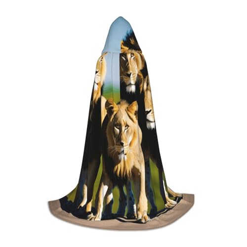 LHFIOHIRG Eine Packung Löwen Teenager Halloween Kapuzenumhang Langer Umhang mit übergroßer Kapuze für Cosplay-Kostümpartys LHFIOHIRG Eine Packung Löwen Teenager Halloween Kapuzenumhang Langer Umhang mit übergroßer Kapuze für Cosplay-Kostümpartys von LHFIOHIRG