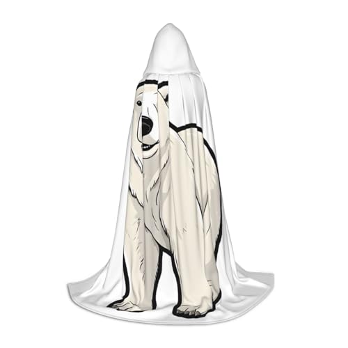 LHFIOHIRG Eisbär Teenager Halloween Kapuzenumhang Langer Umhang mit übergroßer Kapuze für Cosplay Kostüm Partys LHFIOHIRG Eisbär Teenager Halloween Kapuzenumhang Langer Umhang mit übergroßer Kapuze für Cosplay Kostüm Partys von LHFIOHIRG