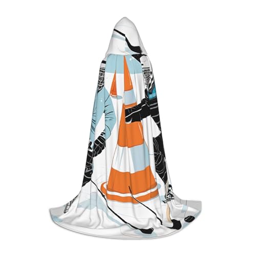 LHFIOHIRG Eishockey-Muster für Teenager, Halloween, Kapuzenumhang, langer Umhang mit übergroßer Kapuze, für Cosplay-Kostümpartys LHFIOHIRG Eishockey-Muster für Teenager, Halloween, Kapuzenumhang, langer Umhang mit übergroßer Kapuze, für Cosplay-Kostümpartys von LHFIOHIRG
