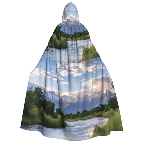 LHFIOHIRG Grand Teton National Park, Umhang mit Kapuze, für Erwachsene, Herren, Damen, Halloween, Cosplay, Kostüm, Robe mit Kapuze von LHFIOHIRG