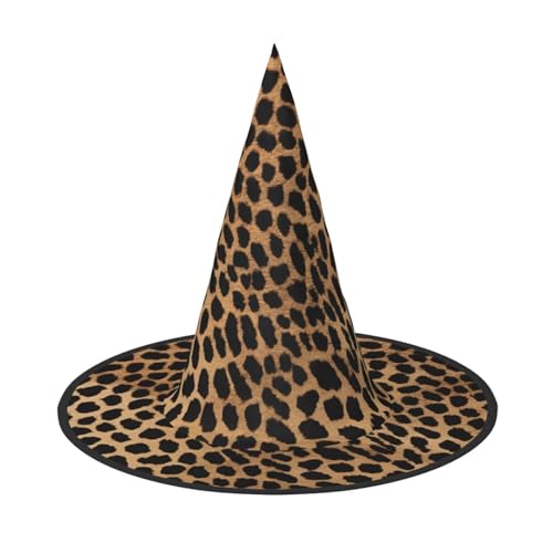 LHFIOHIRG Hexenhut für Erwachsene, Leopardenmuster, faltbar, spitzer Hut, Halloween-Kostüm, Zubehör für Damen, Cosplay, Partys, Urlaubsdekoration LHFIOHIRG Hexenhut für Erwachsene, Leopardenmuster, faltbar, spitzer Hut, Halloween-Kostüm, Zubehör für Damen, Cosplay, Partys, Urlaubsdekoration von LHFIOHIRG