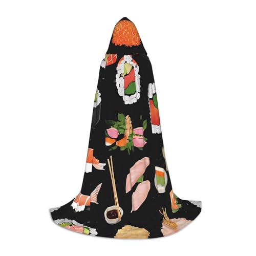 LHFIOHIRG Japanischer Sushi-Umhang für Teenager, Halloween, langer Umhang mit übergroßer Kapuze, für Cosplay-Kostümpartys LHFIOHIRG Japanischer Sushi-Umhang für Teenager, Halloween, langer Umhang mit übergroßer Kapuze, für Cosplay-Kostümpartys von LHFIOHIRG