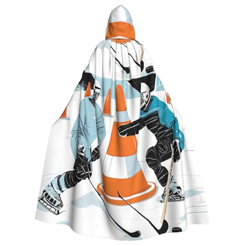 LHFIOHIRG Kapuzenumhang mit Eishockey-Muster für Erwachsene, Halloween-Kostüm, Robe für Männer und Frauen, Cosplay-Party LHFIOHIRG Kapuzenumhang mit Eishockey-Muster für Erwachsene, Halloween-Kostüm, Robe für Männer und Frauen, Cosplay-Party von LHFIOHIRG