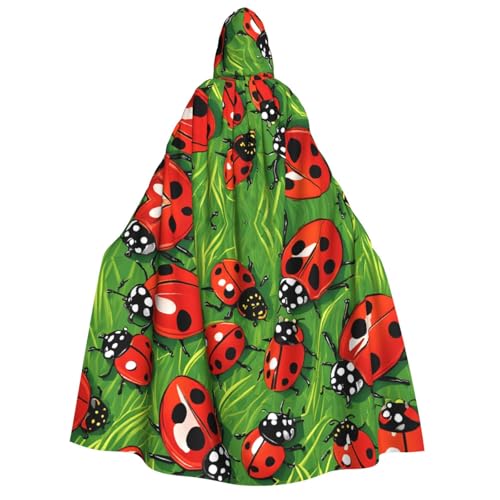 LHFIOHIRG Kapuzenumhang mit Kapuze, roter Marienkäfer, für Erwachsene, Herren, Damen, Halloween, Cosplay, Kostüm, Robe mit Kapuze von LHFIOHIRG