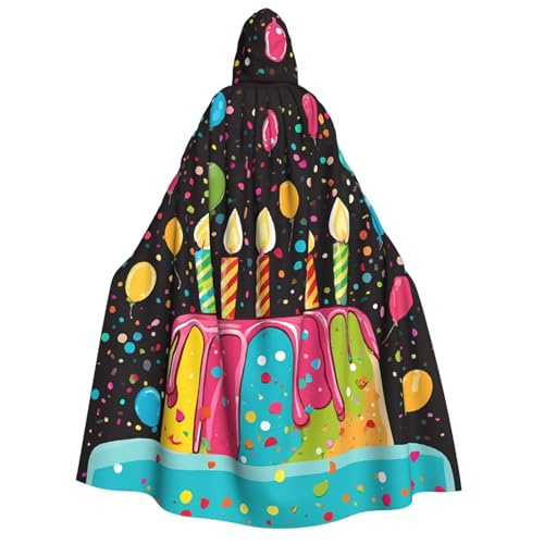 LHFIOHIRG Kapuzenumhang mit Kapuze "Happy Birthday", für Erwachsene, Herren, Damen, Halloween, Cosplay, Kostüm, Robe mit Kapuze von LHFIOHIRG
