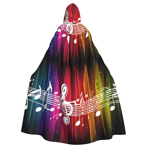 LHFIOHIRG Kapuzenumhang mit Musiknote, für Erwachsene, Halloween-Kostüm, Robe für Männer und Frauen, Cosplay-Party von LHFIOHIRG