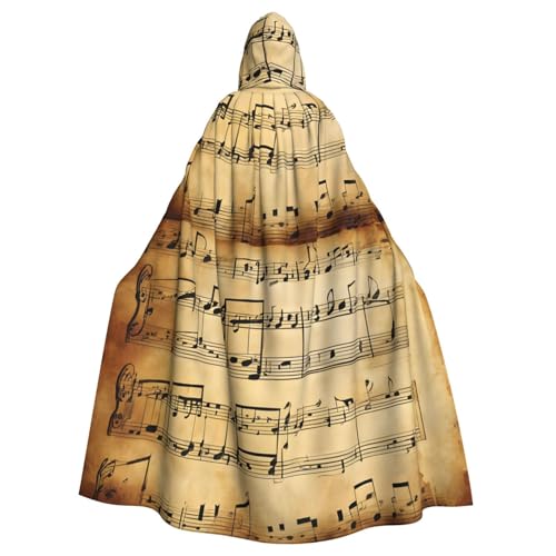 LHFIOHIRG Kapuzenumhang mit Musiknoten-Aufdruck, für Erwachsene, Halloween-Kostüm, Robe für Männer und Frauen, Cosplay-Party LHFIOHIRG Kapuzenumhang mit Musiknoten-Aufdruck, für Erwachsene, Halloween-Kostüm, Robe für Männer und Frauen, Cosplay-Party von LHFIOHIRG