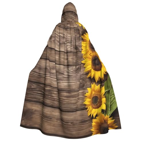 LHFIOHIRG Kapuzenumhang mit Pflanzenmotiv und Sonnenblumen-Motiv, für Erwachsene, Herren, Damen, Halloween, Cosplay, Kostüm, Robe mit Kapuze von LHFIOHIRG