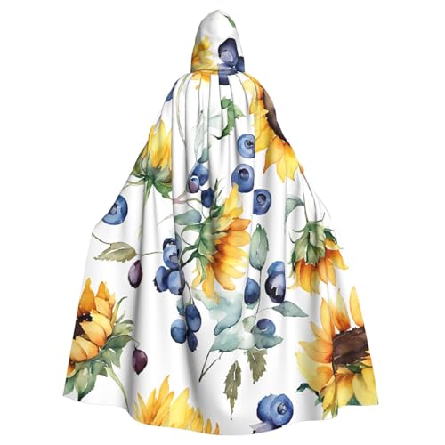 LHFIOHIRG Kapuzenumhang mit Sonnenblumen-Druck, für Erwachsene, Halloween-Kostüm, Robe für Männer und Frauen, Cosplay-Party LHFIOHIRG Kapuzenumhang mit Sonnenblumen-Druck, für Erwachsene, Halloween-Kostüm, Robe für Männer und Frauen, Cosplay-Party von LHFIOHIRG