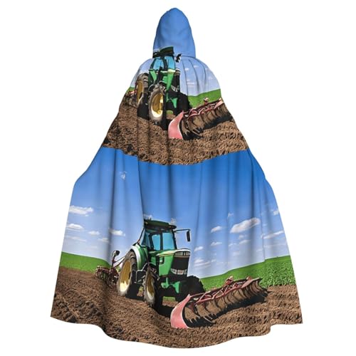 LHFIOHIRG Kapuzenumhang mit Traktorfarm für Erwachsene, Halloween-Kostüm, Robe für Männer und Frauen, Cosplay-Party von LHFIOHIRG
