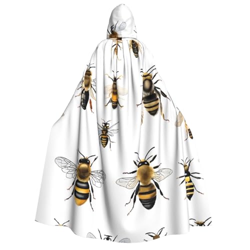 LHFIOHIRG Kapuzenumhang mit lustiger Biene, für Erwachsene, Herren, Damen, Halloween, Cosplay, Kostüm, Robe mit Kapuze von LHFIOHIRG