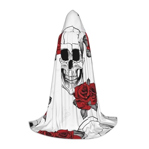 LHFIOHIRG Langer Umhang mit Kapuze und Totenkopfmotiv für Teenager, Halloween, mit übergroßer Kapuze, für Cosplay-Kostümpartys LHFIOHIRG Langer Umhang mit Kapuze und Totenkopfmotiv für Teenager, Halloween, mit übergroßer Kapuze, für Cosplay-Kostümpartys von LHFIOHIRG