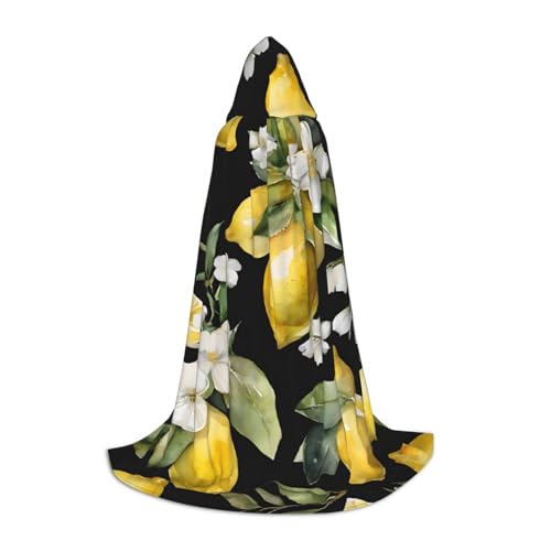 LHFIOHIRG Lemon and Flower Teenagers Halloween Hooded Cape Long Cloak with Oversized Hood for Cosplay Costume Parties LHFIOHIRG Lemon and Flower Teenagers Halloween Hooded Cape Long Cloak with Oversized Hood for Cosplay Costume Parties von LHFIOHIRG