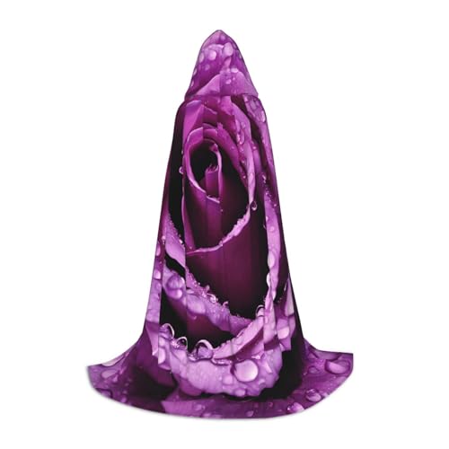 LHFIOHIRG Lila Rose Teenager Halloween Kapuzenumhang Langer Umhang mit übergroßer Kapuze für Cosplay Kostüm Partys von LHFIOHIRG