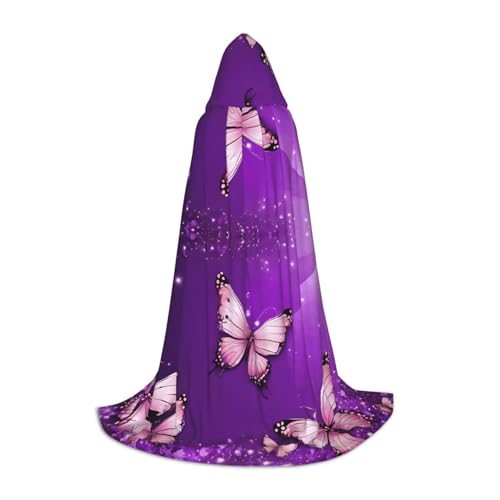 LHFIOHIRG Lila Schmetterlinge Teenager Halloween Kapuzenumhang Langer Umhang mit übergroßer Kapuze für Cosplay Kostüm Partys LHFIOHIRG Lila Schmetterlinge Teenager Halloween Kapuzenumhang Langer Umhang mit übergroßer Kapuze für Cosplay Kostüm Partys von LHFIOHIRG