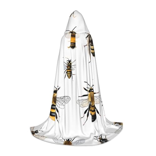 LHFIOHIRG Lustiger Bienen-Halloween-Umhang mit Kapuze, langer Umhang mit übergroßer Kapuze, für Cosplay-Kostümpartys LHFIOHIRG Lustiger Bienen-Halloween-Umhang mit Kapuze, langer Umhang mit übergroßer Kapuze, für Cosplay-Kostümpartys von LHFIOHIRG