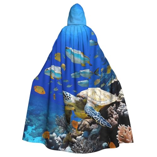 LHFIOHIRG Meeresschildkröte mit Fischen, Kapuzenumhang für Erwachsene, Halloween-Kostüm, Robe für Männer und Frauen, Cosplay-Party LHFIOHIRG Meeresschildkröte mit Fischen, Kapuzenumhang für Erwachsene, Halloween-Kostüm, Robe für Männer und Frauen, Cosplay-Party von LHFIOHIRG