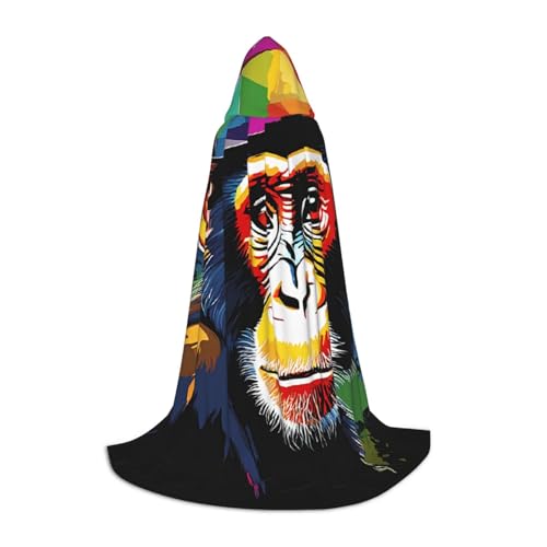 LHFIOHIRG Monkey Teenager Halloween Kapuzenumhang Langer Umhang mit übergroßer Kapuze für Cosplay Kostüm Partys von LHFIOHIRG