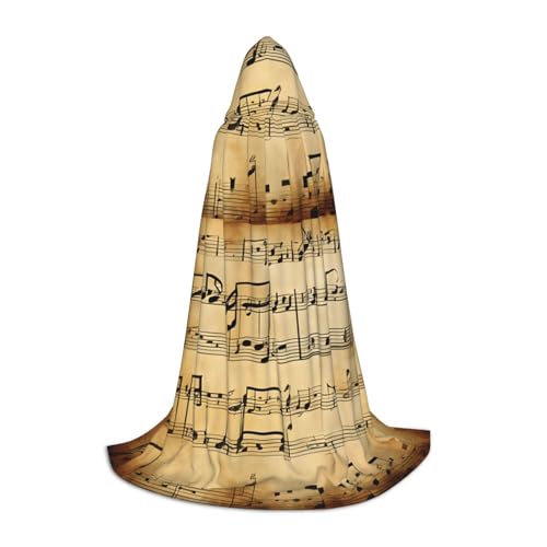 LHFIOHIRG Musiknoten-Druck, Teenager, Halloween, Kapuzenumhang, langer Umhang mit übergroßer Kapuze, für Cosplay-Kostümpartys LHFIOHIRG Musiknoten-Druck, Teenager, Halloween, Kapuzenumhang, langer Umhang mit übergroßer Kapuze, für Cosplay-Kostümpartys von LHFIOHIRG