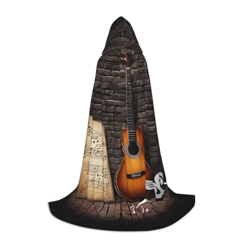 LHFIOHIRG Note Gitarre Teenager Halloween Kapuzenumhang Langer Umhang mit übergroßer Kapuze für Cosplay Kostüm Partys LHFIOHIRG Note Gitarre Teenager Halloween Kapuzenumhang Langer Umhang mit übergroßer Kapuze für Cosplay Kostüm Partys von LHFIOHIRG