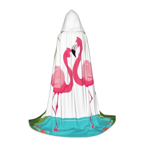 LHFIOHIRG Palmblatt und Flamingos Paar Teenager Halloween Kapuzenumhang Langer Umhang mit übergroßer Kapuze für Cosplay Kostüm Partys LHFIOHIRG Palmblatt und Flamingos Paar Teenager Halloween Kapuzenumhang Langer Umhang mit übergroßer Kapuze für Cosplay Kostüm Partys von LHFIOHIRG