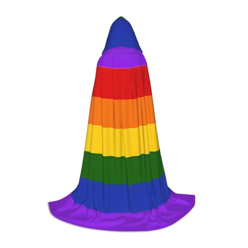 LHFIOHIRG Regenbogen-Flagge, Teenager, Halloween, Kapuzenumhang, langer Umhang mit übergroßer Kapuze, für Cosplay-Kostümpartys LHFIOHIRG Regenbogen-Flagge, Teenager, Halloween, Kapuzenumhang, langer Umhang mit übergroßer Kapuze, für Cosplay-Kostümpartys von LHFIOHIRG