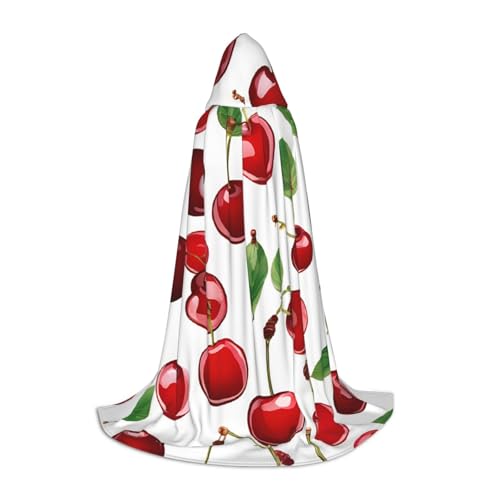 LHFIOHIRG Rote Kirschen Teenager Halloween Kapuzenumhang Langer Umhang mit übergroßer Kapuze für Cosplay Kostüm Partys LHFIOHIRG Rote Kirschen Teenager Halloween Kapuzenumhang Langer Umhang mit übergroßer Kapuze für Cosplay Kostüm Partys von LHFIOHIRG