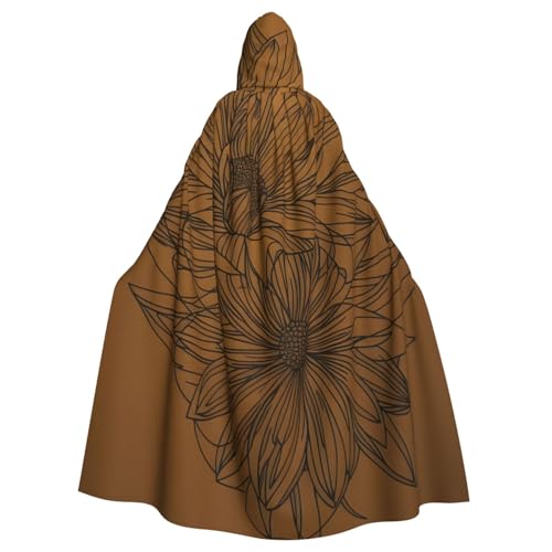 LHFIOHIRG Schwarzer Blumenumhang mit Kapuze für Erwachsene, Halloween-Kostüm, Robe für Männer und Frauen, Cosplay-Party LHFIOHIRG Schwarzer Blumenumhang mit Kapuze für Erwachsene, Halloween-Kostüm, Robe für Männer und Frauen, Cosplay-Party von LHFIOHIRG