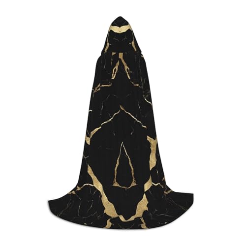 LHFIOHIRG Schwarzer goldener Marmor-Umhang mit Kapuze für Teenager, Halloween, langer Umhang mit übergroßer Kapuze, für Cosplay-Kostümpartys LHFIOHIRG Schwarzer goldener Marmor-Umhang mit Kapuze für Teenager, Halloween, langer Umhang mit übergroßer Kapuze, für Cosplay-Kostümpartys von LHFIOHIRG
