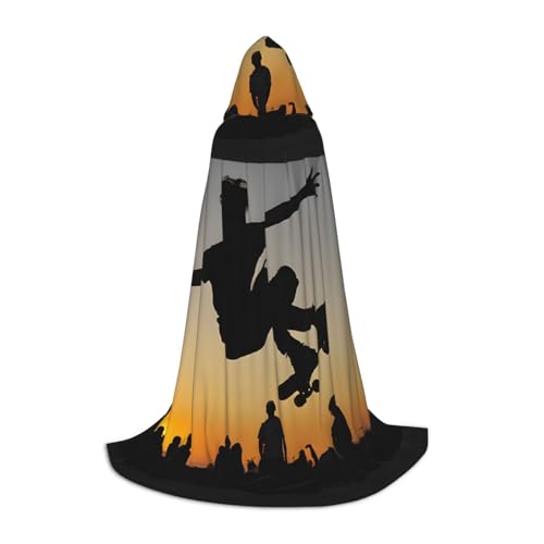 LHFIOHIRG Skateboard Teenager Halloween Kapuzenumhang Langer Umhang mit übergroßer Kapuze für Cosplay Kostüm Partys von LHFIOHIRG