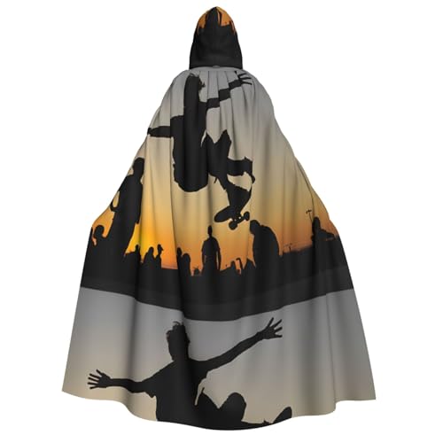 LHFIOHIRG Skateboard-Umhang mit Kapuze in voller Länge für Erwachsene, Herren, Damen, Halloween, Cosplay, Kostüm, Robe mit Kapuze von LHFIOHIRG