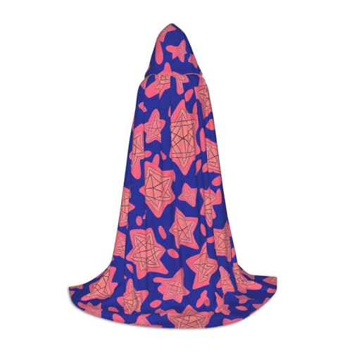 LHFIOHIRG Sternen-bedrucktes Muster, Teenager, Halloween, Kapuzenumhang, langer Umhang mit übergroßer Kapuze, für Cosplay-Kostümpartys LHFIOHIRG Sternen-bedrucktes Muster, Teenager, Halloween, Kapuzenumhang, langer Umhang mit übergroßer Kapuze, für Cosplay-Kostümpartys von LHFIOHIRG