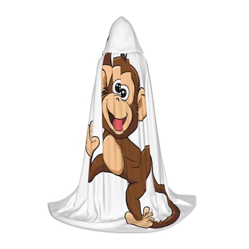 LHFIOHIRG Süßer Affen-Druck, Teenager, Halloween, Kapuzenumhang, langer Umhang mit übergroßer Kapuze, für Cosplay-Kostümpartys LHFIOHIRG Süßer Affen-Druck, Teenager, Halloween, Kapuzenumhang, langer Umhang mit übergroßer Kapuze, für Cosplay-Kostümpartys von LHFIOHIRG