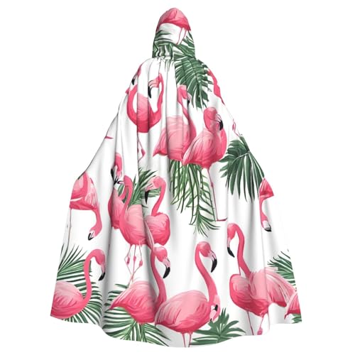 LHFIOHIRG Umhang mit Flamingo-Blumen für Erwachsene, mit Kapuze, Halloween-Kostüm, Robe für Männer und Frauen, Cosplay-Party LHFIOHIRG Umhang mit Flamingo-Blumen für Erwachsene, mit Kapuze, Halloween-Kostüm, Robe für Männer und Frauen, Cosplay-Party von LHFIOHIRG