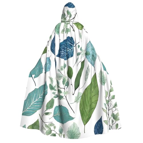 LHFIOHIRG Umhang mit Kapuze, grüne Eukalyptusblätter, für Erwachsene, Herren, Damen, Halloween, Cosplay, Kostüm, Robe mit Kapuze von LHFIOHIRG
