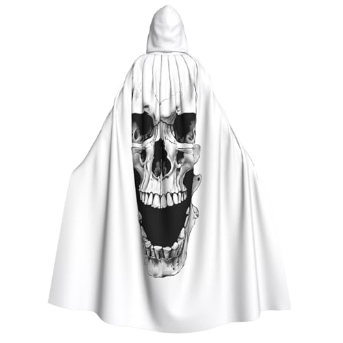 LHFIOHIRG Umhang mit Kapuze (Horror-Totenkopf) für Erwachsene, Herren, Damen, Halloween, Cosplay, Kostüm, Robe mit Kapuze von LHFIOHIRG