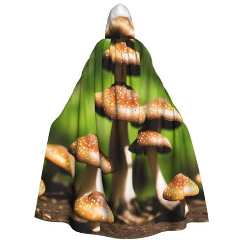 LHFIOHIRG Umhang mit Kapuze (Pilz) in voller Länge für Erwachsene, Herren, Damen, Halloween, Cosplay, Kostüm, Robe mit Kapuze von LHFIOHIRG