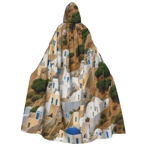 LHFIOHIRG Umhang mit Kapuze (griechischer Architekturdruck) Umhang mit Kapuze in voller Länge für Erwachsene, Herren, Damen, Halloween, Cosplay, Kostüm, Robe mit Kapuze von LHFIOHIRG