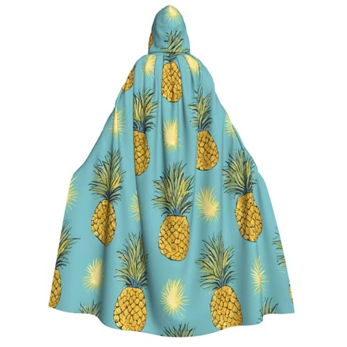 LHFIOHIRG Umhang mit Kapuze (tropische Früchte, Ananas), voller Länge, für Erwachsene, Herren, Damen, Halloween, Cosplay, Kostüm, Robe mit Kapuze von LHFIOHIRG