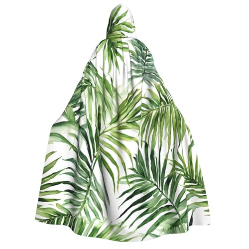 LHFIOHIRG Umhang mit Kapuze (tropische Palmen-Bananenblätter), voller Länge, für Erwachsene, Herren, Damen, Halloween, Cosplay, Kostüm, Robe mit Kapuze von LHFIOHIRG