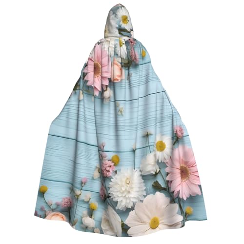 LHFIOHIRG Umhang mit Kapuze für Erwachsene, Herren, Damen, Halloween, Cosplay, Kostüm, Robe mit Kapuze, Blaugrün von LHFIOHIRG
