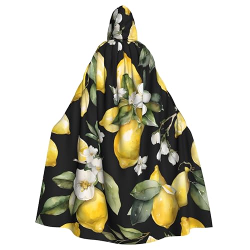 LHFIOHIRG Umhang mit Kapuze für Erwachsene, Zitronen- und Blumenmotiv, Halloween-Kostüm, Robe für Männer und Frauen, Cosplay-Party LHFIOHIRG Umhang mit Kapuze für Erwachsene, Zitronen- und Blumenmotiv, Halloween-Kostüm, Robe für Männer und Frauen, Cosplay-Party von LHFIOHIRG
