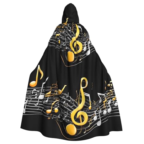 LHFIOHIRG Umhang mit Kapuze für Erwachsene, bunt, Musiknoten, Halloween-Kostüm, Robe für Männer und Frauen, Cosplay-Party von LHFIOHIRG