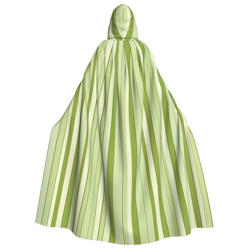 LHFIOHIRG Umhang mit Kapuze in voller Länge, klassisch, grün gestreift, für Erwachsene, Herren, Damen, Halloween, Cosplay, Kostüm, Robe mit Kapuze von LHFIOHIRG