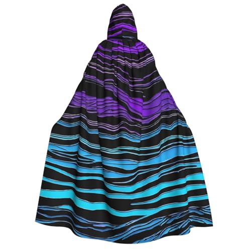 LHFIOHIRG Umhang mit Kapuze in voller Länge, mit Kapuze, für Erwachsene, Herren, Damen, Halloween, Cosplay, Kostüm, Robe mit Kapuze, Violett / Blau / Grün von LHFIOHIRG