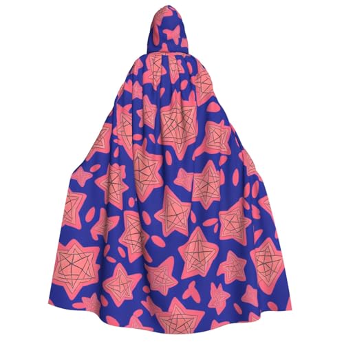 LHFIOHIRG Umhang mit Kapuze in voller Länge mit Sternen für Erwachsene, Herren, Damen, Halloween, Cosplay, Kostüm, Robe mit Kapuze von LHFIOHIRG