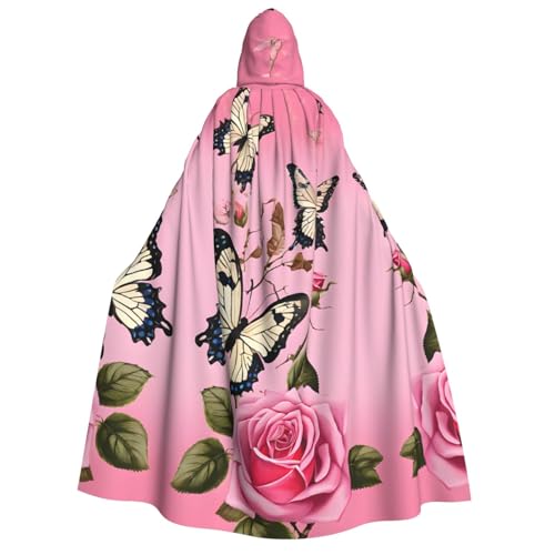 LHFIOHIRG Wunderschöner Schmetterlings-Umhang mit Kapuze für Erwachsene, Herren, Damen, Halloween, Cosplay, Kostüm, Robe mit Kapuze von LHFIOHIRG